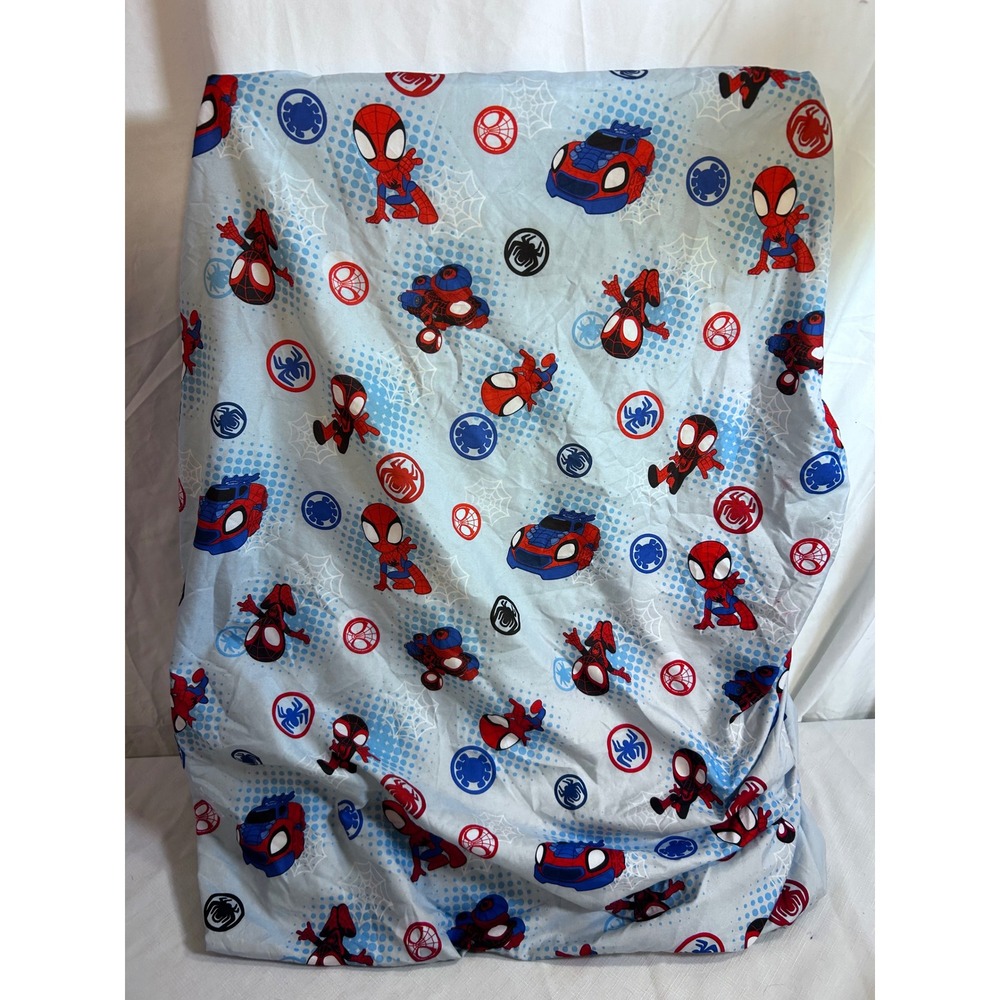 Marvel Spidey and His Amazing Friends Crib Sheet Blue Superhero Kids Bedding